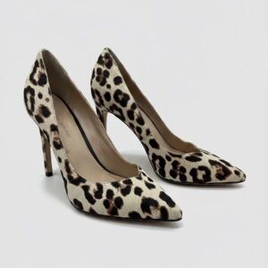 Banana Republic Leopard Print Pointed Toe Pumps - Cream & Brown